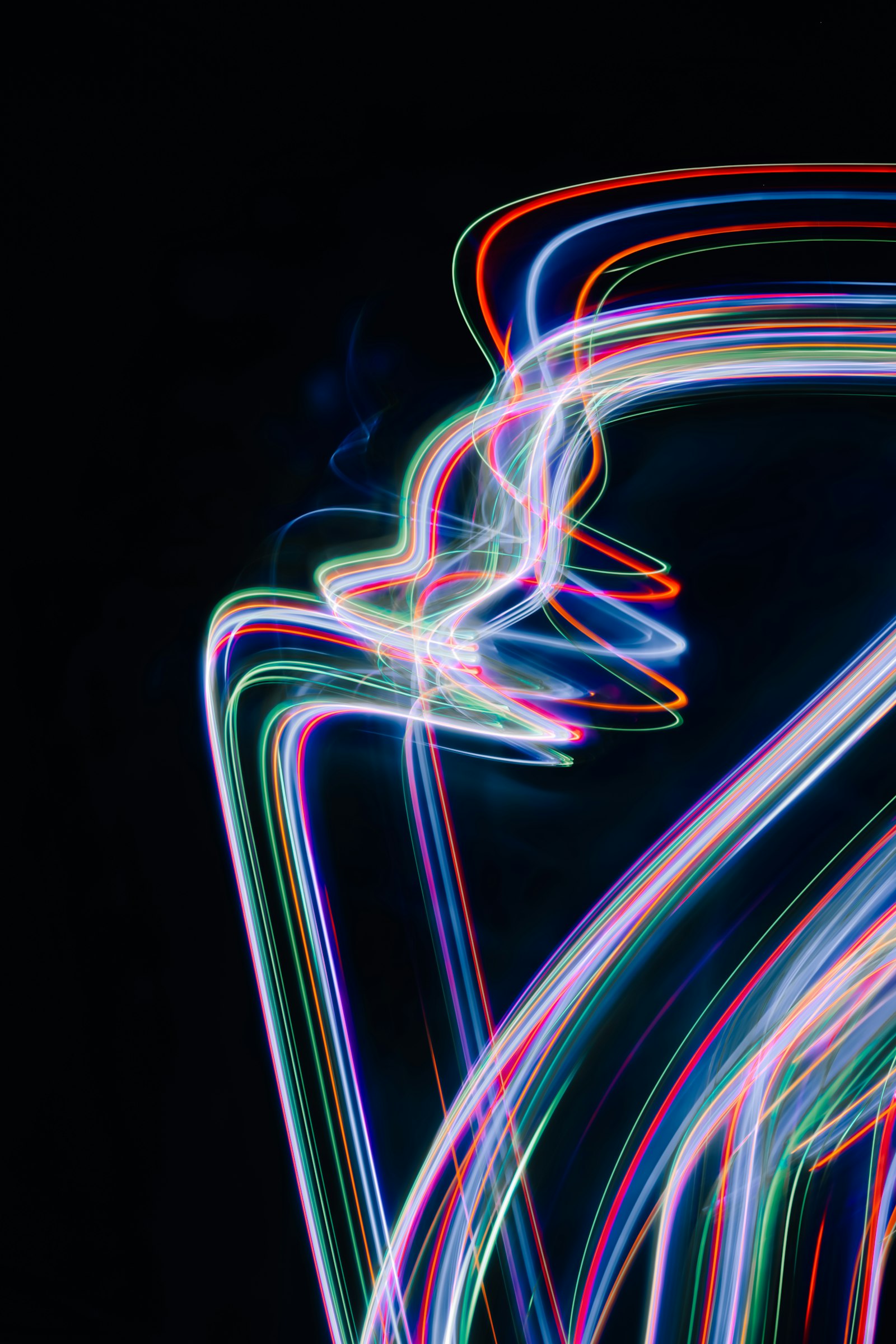 Blue and white light streaks