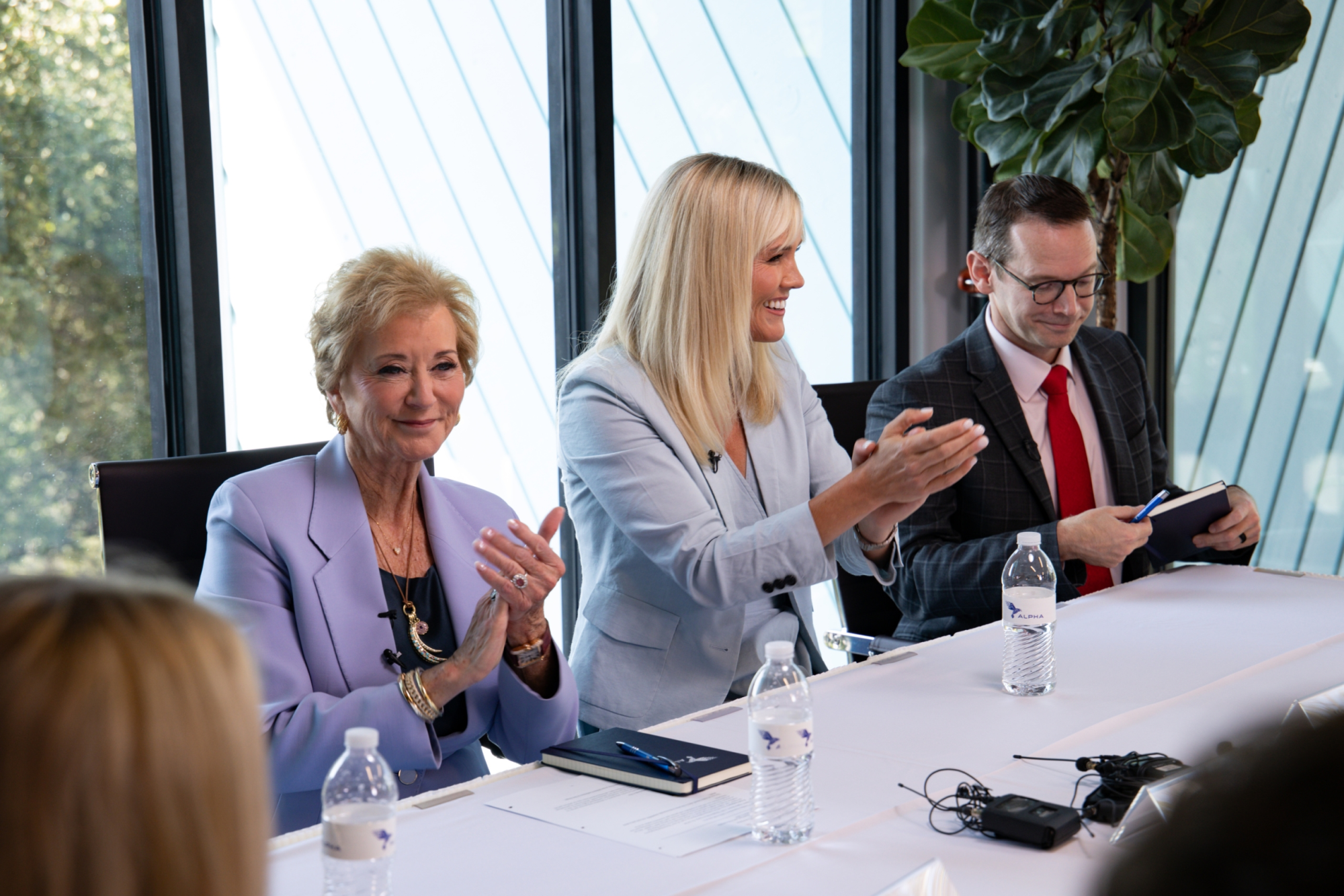 U.S. Secretary of Education Linda McMahon, Alpha School co-founder MacKenzie Price and Morath participated in a roundtable at an Alpha School campus in Austin in September 2025.