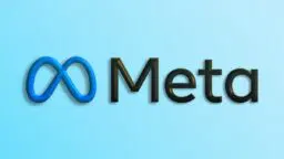 The Meta logo with a blue infinity symbol and the word Meta in black text on a light blue background.