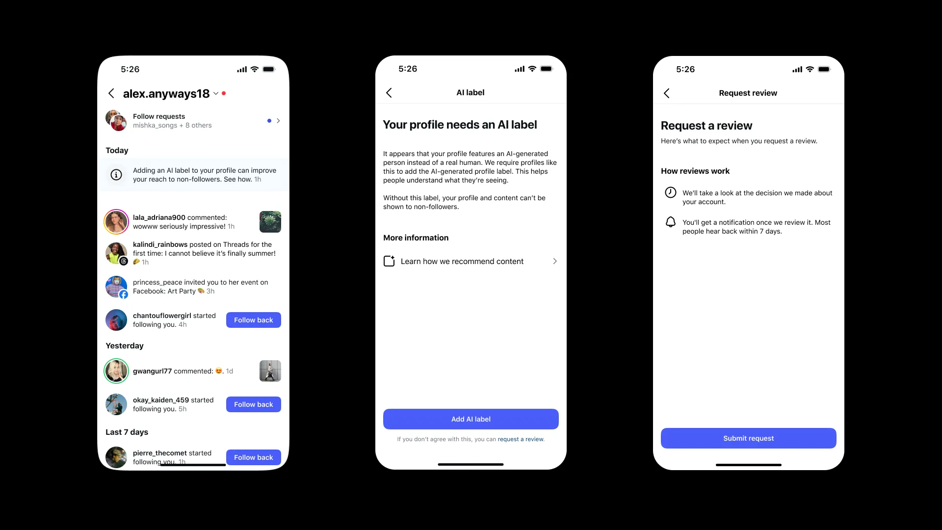 A look at how Instagram will deal with accounts that don’t self-label their AI-generated profiles.